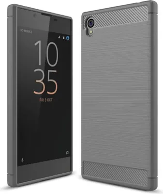 Produktbild von Sony Xperia L1 TPU Case Carbon Fiber Optik Brushed Schutz Hülle Grau