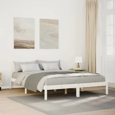 Image de Maison Exclusive - Lit en bois massif extra long sans matelas Blanc 140x220 Bois de pin