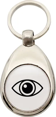 Produktbild von Huuraa Schlüsselanhänger Auge Eye Metall Schlüsselring Einkaufswagenchip Geschenkidee