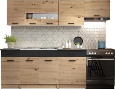 Image de Ensemble de cuisine pratique Alina 240 Chêne clair