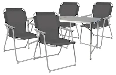 Produktbild von 5-teiliges Campingmöbel Set Alu 120x60x58/70cm Anthrazit