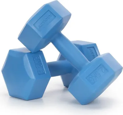 Obrázok produktu pre ACTIGET 2x2,5 kg šesťhranné činky na cvičenie, závažia, sada 2 ks, modrá farba