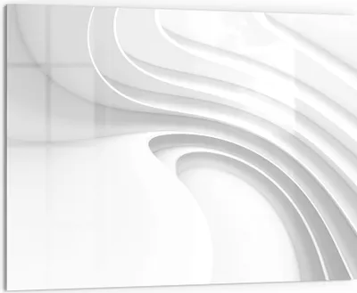 Produktbild von DEQORI Küchenrückwand Glas 80x60 cm 'Fließende Lamellenlinien' Spritzschutz Bad Rückwand