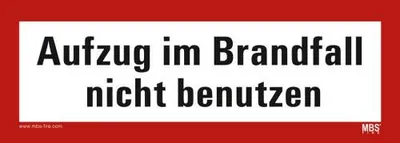 Produktbild von Aufkleber "Aufzug im Brandfall nicht benutzen" Folie selbstklebend 210x74mm
