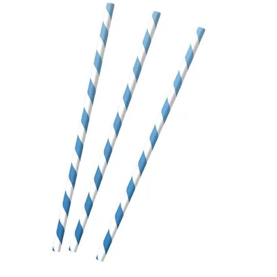 Zdjęcie produktu dla papierowe słomki do picia "Sky Blue" | 12 szt. / 19,7 cm