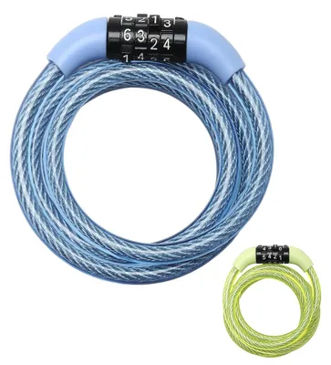 Produktbild von MASTER LOCK Fahrradschloss Kabelschloss [Zahlenschloss] [1,2 m Stahlkabel] [Wetterfest] [Zufällige Farbe] 8143EURDPROCOL - Ideal für Fahrräder, Elektrisches Fahrradectric, Skateboards, Kinderwagen, Mähmaschine und andere Sportgeräte