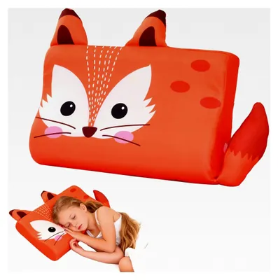 Produktbild von Schlummerkids Kissen, 45 x 27 cm Calmly Kinderkissen, Einzigartige Tiere Kinderkopfkissen, Ergonomisches Nackenkissen, Memory Atmungsaktives Komfortkissen für besseren und gesünderen Schlaf (Fuchs)