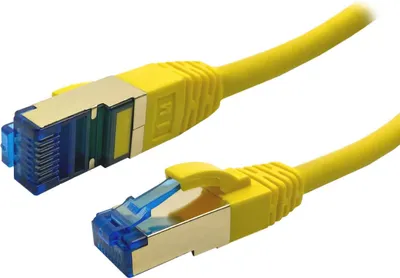 Produktbild von ProfiPatch LAN Kabel Cat7 S/FTP RJ45 Premium Patchkabel 10GB 600MHz LSZH Ethernet Netzwerkkabel gelb 0,5m