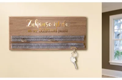 Zdjęcie produktu dla GILDE Tablica na klucze - organizer na klucze W.34cm - uchwyt na klucze w naturalnym kolorze wykonany z MDF na ścianę - schowek na klucze - tablica na klucze do strefy wejściowej
