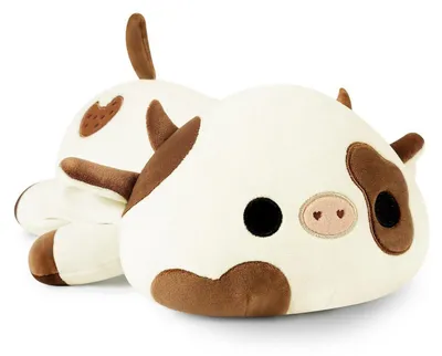 Immagine prodotto di Peluche a forma di mucca, morbido, kawaii, mucca da latte, cuscino di peluche, giocattolo, cuscino per bambini, marrone, 30 cm