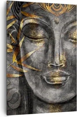 Produktbild von Bild auf Leinwand - Leinwandbild - Einteilig - Buddha Gold Bodhisattva - 70x100cm - Wand Bild - Wanddeko - Wandbilder - Leinwanddruck - Wanddekoration - Leinwand bilder - Wandbild - PA70x100-4442