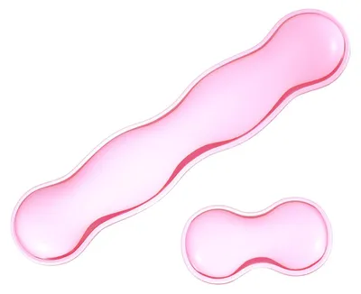 Image de Support pour poignet en gel - Tapis de souris ergonomique en silicone pour la maison et le bureau - Rose