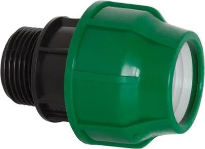 Produktbild von PP Rohr Verschraubung Grün PN10 Klemmfitting, Kupplung 20 x AG 1/2"