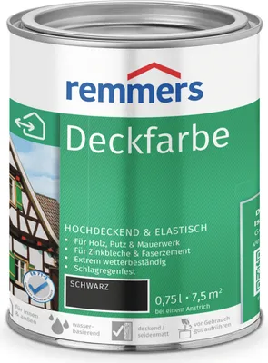 Produktbild von Remmers Deckfarbe schwarz 0,75 l, Holzlack
