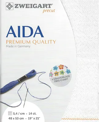 Obrázek produktu pro AIDA Zweigart Precut 14 ct. Star Aida 3706 color 11 white irisee, vyšívací látka pro křížkový steh 48x53 cm