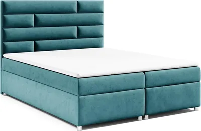 Produktbild von Best for Home Boxspringbett mit Bettkasten Trinity K-5 Bonellfederkern inkl. Topper, mit Lieferung 180x200-Türkis