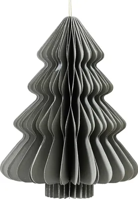 Produktbild von Kaemingk Weihnachtsanhänger Tannenbaum Grau Glitter & Aufhänger 14,5 cm - Papier