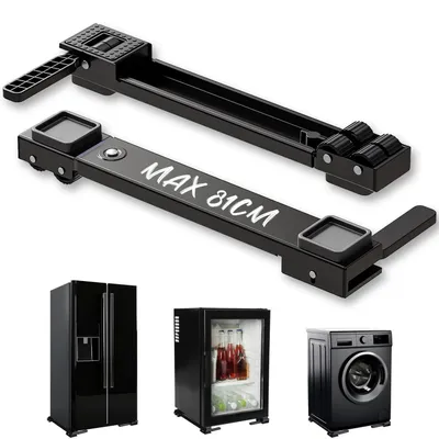 Immagine prodotto di Base per lavatrice con rotelle, estendibile da 50 a 80 cm, colore nero/rosso