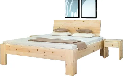 Produktbild von Einzelbett Claus 90x200 Metallfrei Zirbe mit Kopfteil