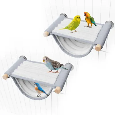 Productafbeelding van 2 Vogel Hängmatten voor Kleine Vogels - Zacht en Veilig Vogelnest