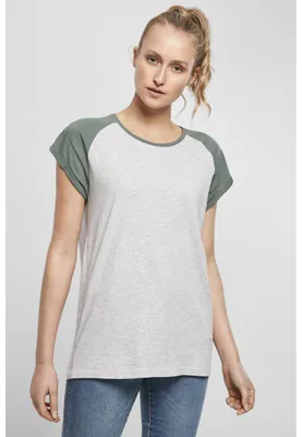Obrázok produktu pre Urban Classics Dámsky kontrastný top RAGLAN hellgrau - L
