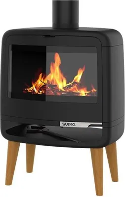 Image de Poêle à bois fonte 10kw noir - Supra - FR9016130B - kris