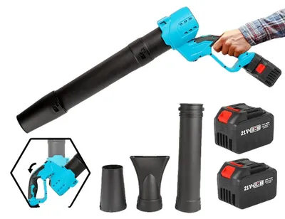 Image de Souffleur électrique turbo, moteur sans balais, 6 vitesses, avec 2 batteries