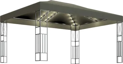 Produktbild von vidaXL Pavillon mit LED-Lichterkette 3x4 m Taupe Stoff