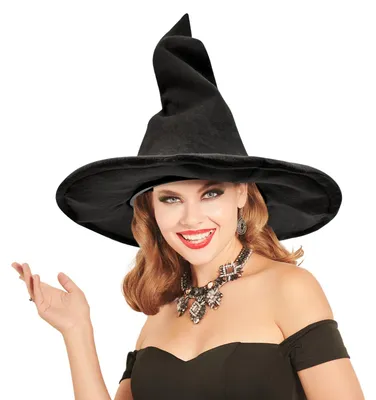 Produktbild von Hut Hexen- und Zaubererhut, spitz, schwarz, Uni, für Halloween
