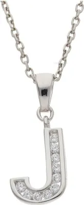 Produktbild von JuwelmaLux Anhänger Buchstabe J 925/000 Sterling Silber synth. Zirkonia JL10-02-2153