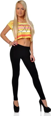 Produktbild von Damen Leggings Leo Zebra Print Stretch Slim Fit,  Schwarz XL/42