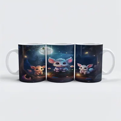 Produktbild von raxxa Premium-Tasse "Magische Nacht mit Fabelwesen"
