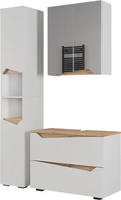 Produktbild von Badmöbel-Set Vicco Marelle Weiß 3 Teile mit Hochschrank, Model 57518