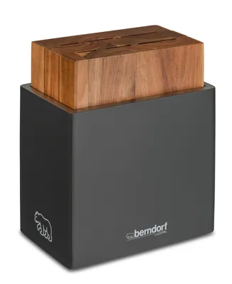 Produktbild von Berndorf Messerblock aus Akazien- und Gummibaumholz für 6 Messer, 18x11x22 cm, mit magnetischen Trennwänden