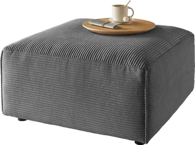 Produktbild von KAWOLA Hocker RANI Polsterhocker Cord grau