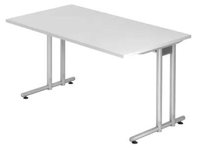 Produktbild von bümö Schreibtisch Serie-N - Nachbildung: Weiß, Größe:  140 x 80 cm