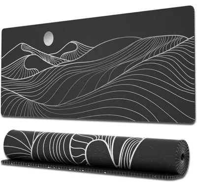 Produktbild von Gaming-Mauspad XL mit genähten Kanten, rutschfester Unterseite, 80 x 30 cm, Schwarz/Weiß