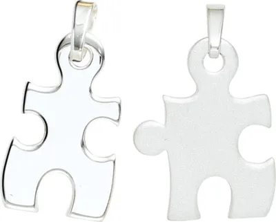Produktbild von Partneranhänger Anhänger 925 Echt Silber teilmattiert Uni Silberanhänger