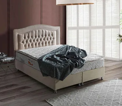 Produktbild von Schlafzimmer Bett Design Betten Luxus Beige Polster JVmoebel