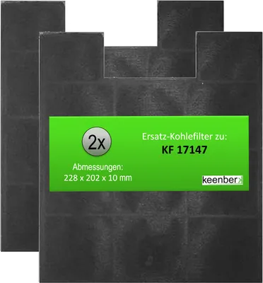 Produktbild von 2 Stück Aktivkohlefilter Umluft Ersatz Kohlefilter zu Amica KF 17147 für Dunstabzugshaube