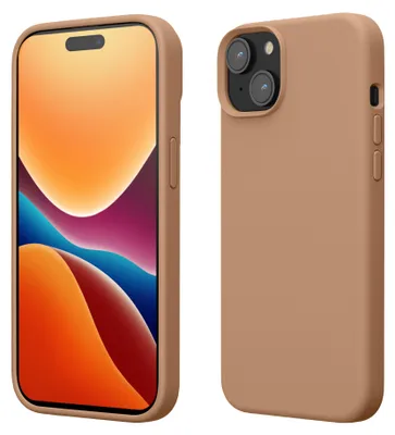 Obrázek produktu pro Pouzdro kwmobile pro iPhone 15 – silikonové pouzdro s podporou bezdrátového nabíjení – barva Cappuccino