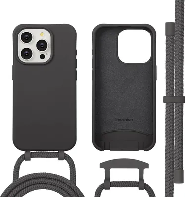 Zdjęcie produktu dla imoshion Kolorowa tylna obudowa z odpinanym paskiem z MagSafe do Apple iPhone 15 Pro – Black Coffee