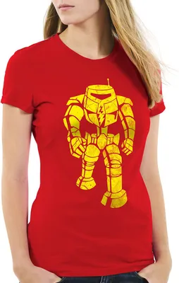 Produktbild von style3 Sheldon Walking Robot Damen T-Shirt, Farbe:Rot, Größe:M