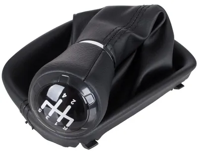 Produktbild von Audi A3 8L 96-03 Schaltknauf aus schwarzem Kunstleder, 5-Gang + Schaltmanschette mit Rahmen, 12 mm Loch