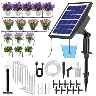 Solar-Bewässerungssystem, automatisch, 15 m Schlauch, Tropfbewässerung