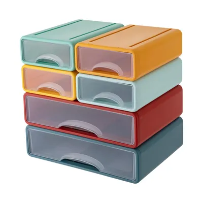 Produktbild von Schreibtisch Organizer Kunststoff 6 Schubladen Aufbewahrungsbox Schubladen Schublade Organizer bunt