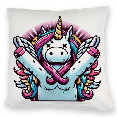 Produktbild von Grimmiges Einhorn Kuschelkissen