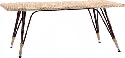 Zdjęcie produktu dla Stylowy stolik kawowy z rattanu, beżowy, wysokiej jakości, nowoczesny design