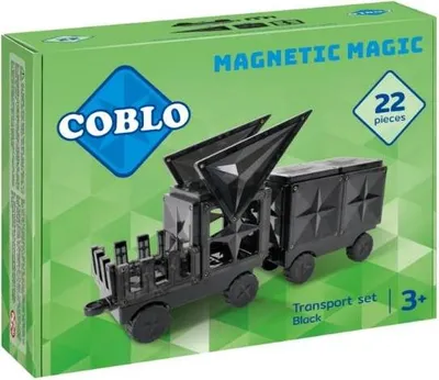 Obrázok produktu pre Coblo - Magnetická stavebnice Doprava - Čierna (22 dielov)