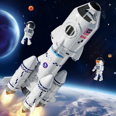 Produktbild von Raumschiff Spielzeug 5 in 1, Montagemodell, für Kinder, mit Astronauten und Projektion, 3-9 Jahre